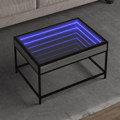 Salongbord Sofabord Sonoma Grå med Infinity LED 70x50x41 cm