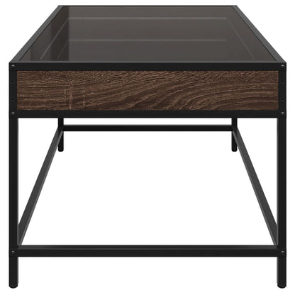 Salongbord Sofabord Brun Eik med Infinity LED 70x50x41 cm