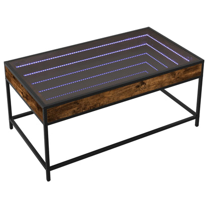 Salongbord Sofabord Røkt Eik med Infinity LED 90x50x41 cm