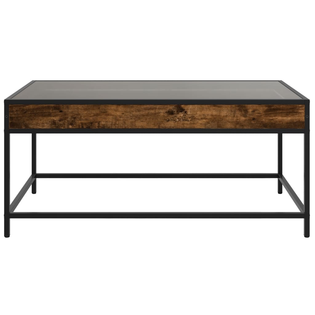 Salongbord Sofabord Røkt Eik med Infinity LED 90x50x41 cm