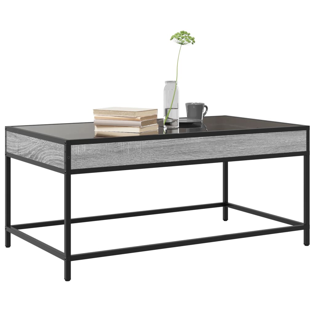 Salongbord Sofabord Sonoma Grå med Infinity LED 90x50x41 cm