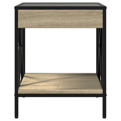 Salongbord Sofabord Sonoma Eik med Infinity LED 40x40x49 cm