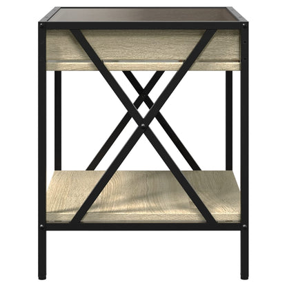Salongbord Sofabord Sonoma Eik med Infinity LED 40x40x49 cm