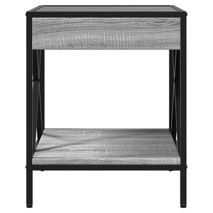 Salongbord Sofabord Sonoma Grå med Infinity LED 40x40x49 cm