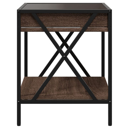 Salongbord Sofabord Brun Eik med Infinity LED 40x40x49 cm