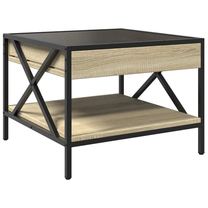 Salongbord Sofabord Sonoma Eik med Infinity LED 50x50x38 cm