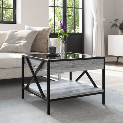 Salongbord Sofabord Sonoma Grå med Infinity LED 50x50x38 cm
