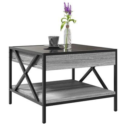 Salongbord Sofabord Sonoma Grå med Infinity LED 50x50x38 cm