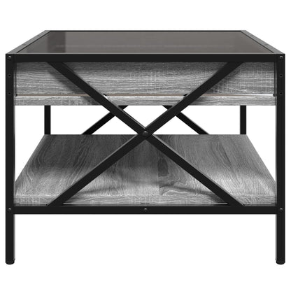 Salongbord Sofabord Sonoma Grå med Infinity LED 50x50x38 cm
