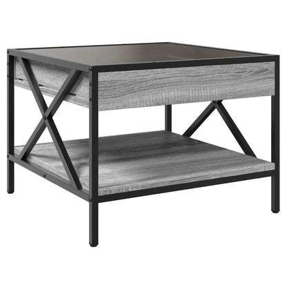 Salongbord Sofabord Sonoma Grå med Infinity LED 50x50x38 cm