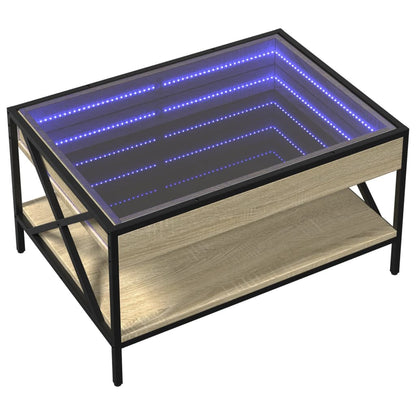 Salongbord Sofabord Sonoma Eik med Infinity LED 70x50x38 cm