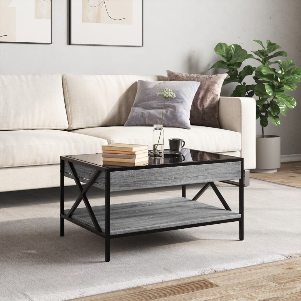 Salongbord Sofabord Sonoma Grå med Infinity LED 70x50x38 cm