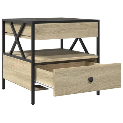 Salongbord Sofabord Sonoma Eik med Infinity LED 50x50x51 cm