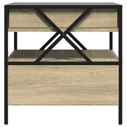 Salongbord Sofabord Sonoma Eik med Infinity LED 50x50x51 cm
