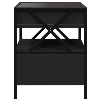 Nattbord Sengbord Svart med Infinity LED 40x40x51 cm