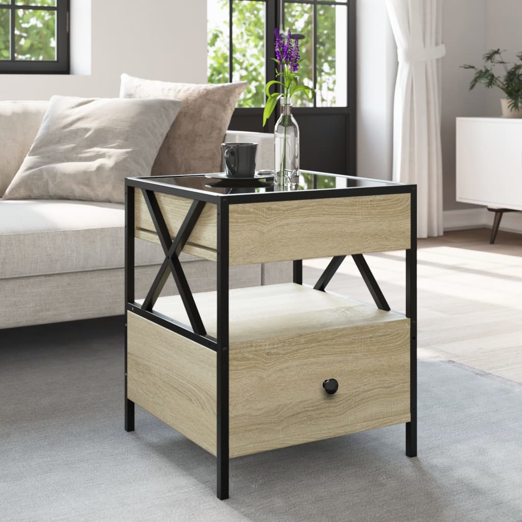 Nattbord Sengbord Sonoma Eik med Infinity LED 40x40x51 cm