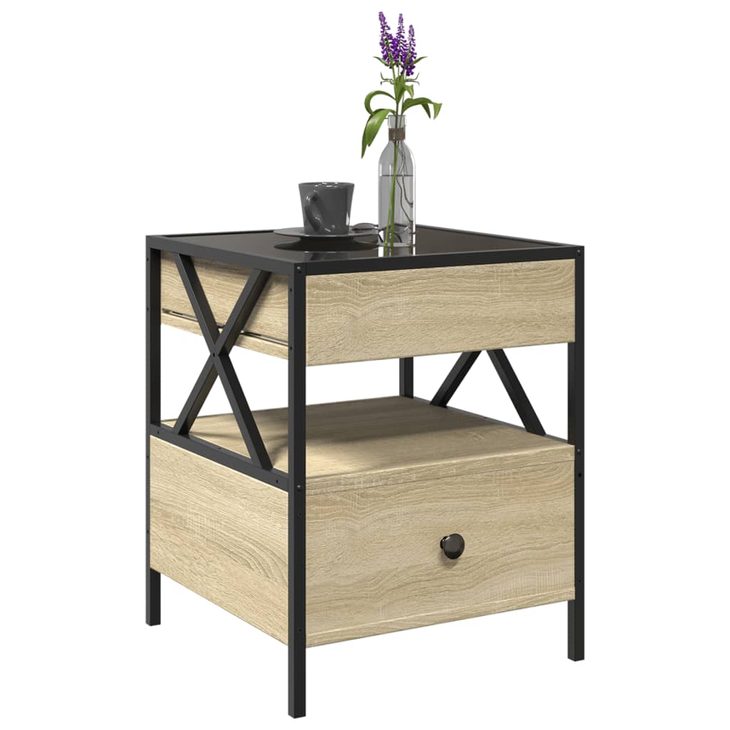 Nattbord Sengbord Sonoma Eik med Infinity LED 40x40x51 cm