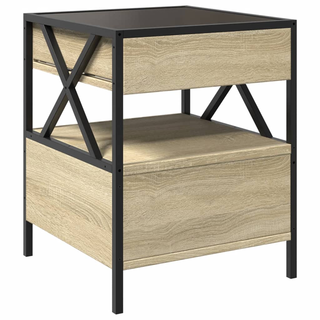 Nattbord Sengbord Sonoma Eik med Infinity LED 40x40x51 cm