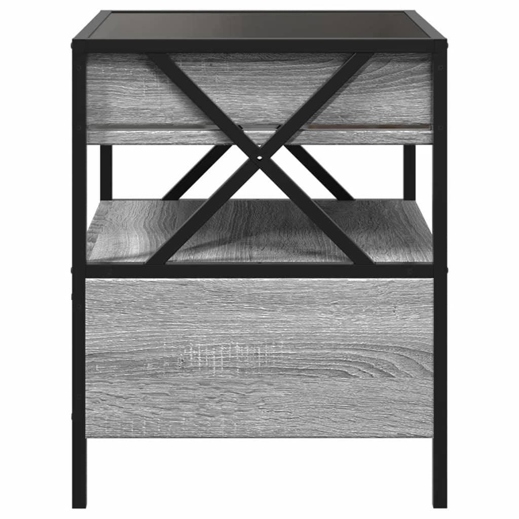 Nattbord Sengbord Sonoma Grå med Infinity LED 40x40x51 cm