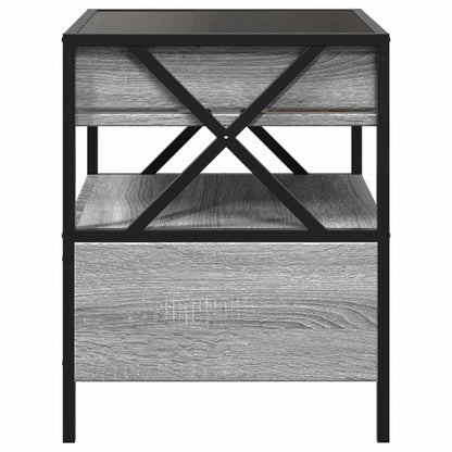 Nattbord Sengbord Sonoma Grå med Infinity LED 40x40x51 cm
