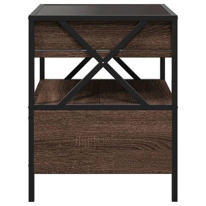 Nattbord Sengbord Brun Eik med Infinity LED 40x40x51 cm