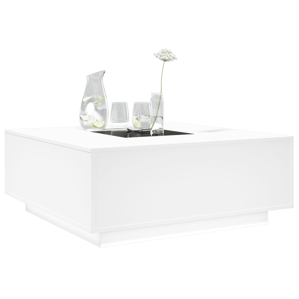 Salongbord Sofabord Hvit med Infinity LED 100x100x40 cm