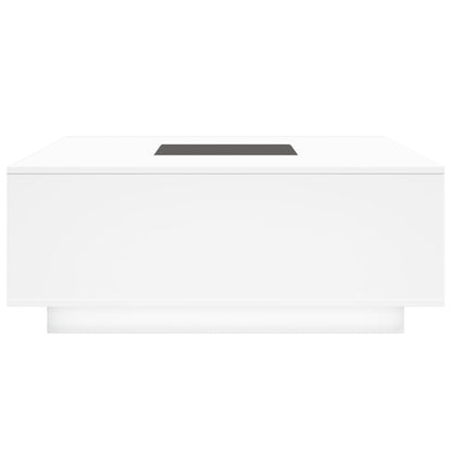 Salongbord Sofabord Hvit med Infinity LED 100x100x40 cm