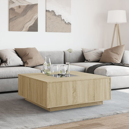 Salongbord Sofabord Sonoma Eik med Infinity LED 100x100x40 cm