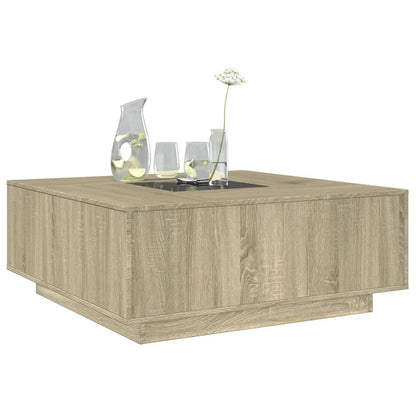 Salongbord Sofabord Sonoma Eik med Infinity LED 100x100x40 cm