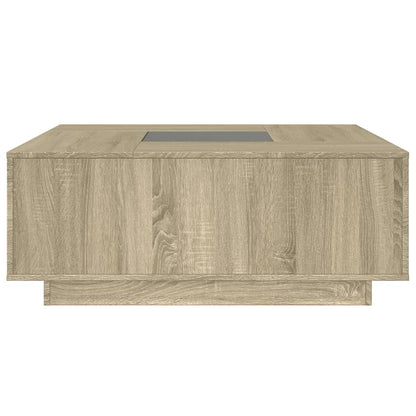 Salongbord Sofabord Sonoma Eik med Infinity LED 100x100x40 cm