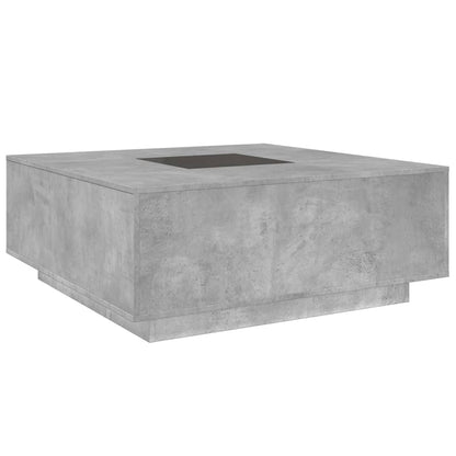 Salongbord Sofabord Betonggrå med Infinity LED 100x100x40 cm