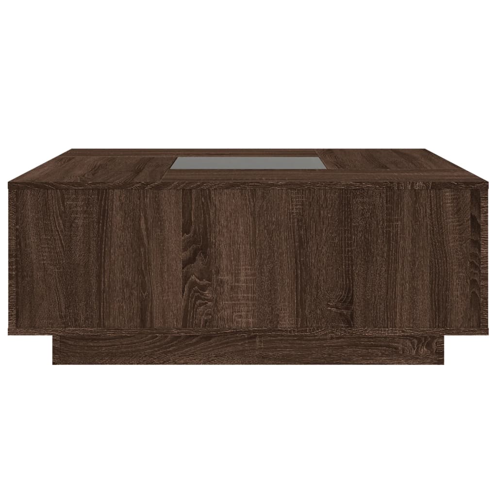 Salongbord Sofabord Brun Eik med Infinity LED 100x100x40 cm