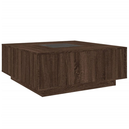 Salongbord Sofabord Brun Eik med Infinity LED 100x100x40 cm
