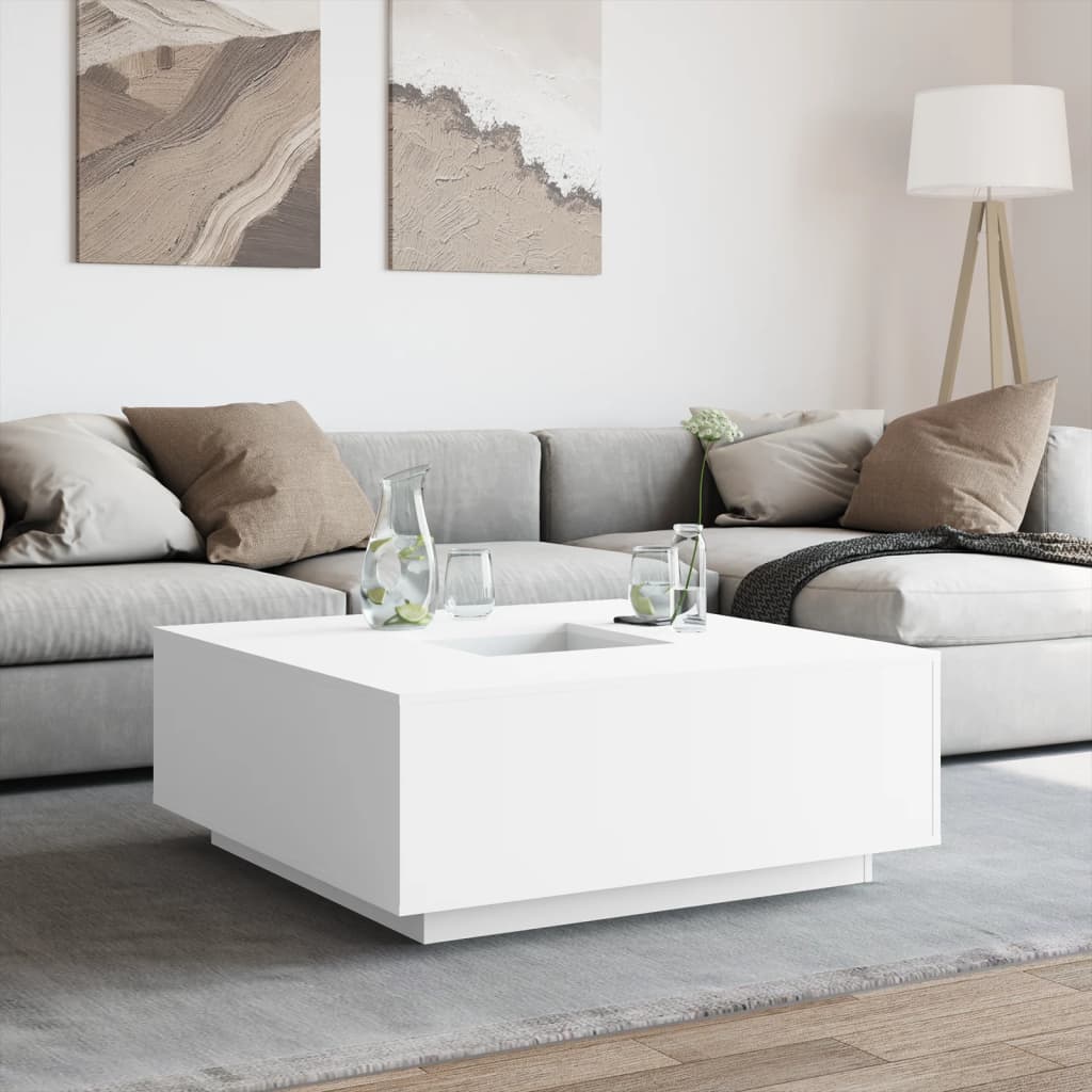 Salongbord Sofabord Hvit 100x100x40 cm