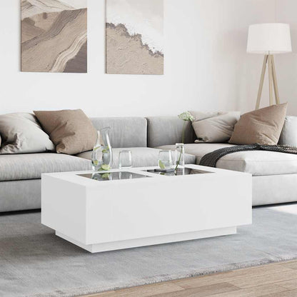 Salongbord Sofabord Hvit med Infinity LED 116x69x40 cm