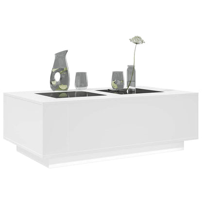 Salongbord Sofabord Hvit med Infinity LED 116x69x40 cm