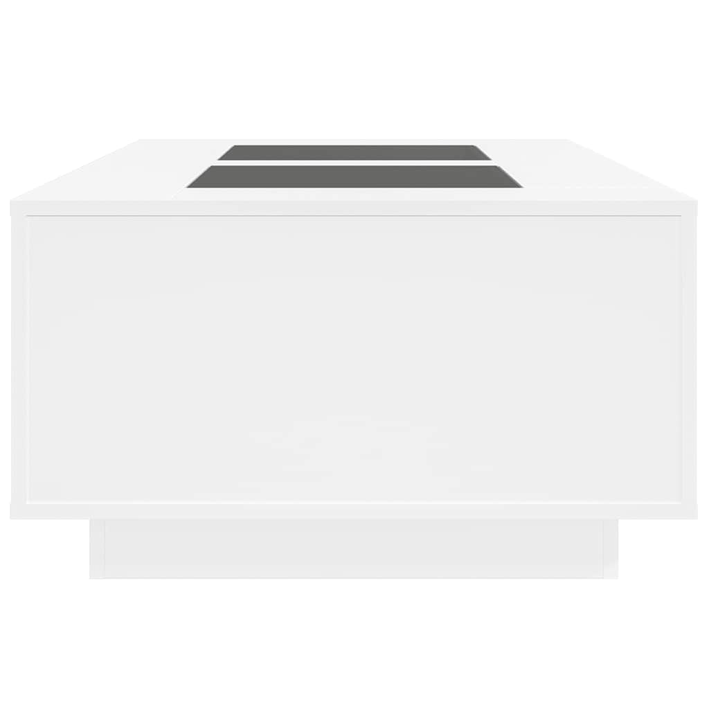 Salongbord Sofabord Hvit med Infinity LED 116x69x40 cm