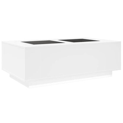 Salongbord Sofabord Hvit med Infinity LED 116x69x40 cm