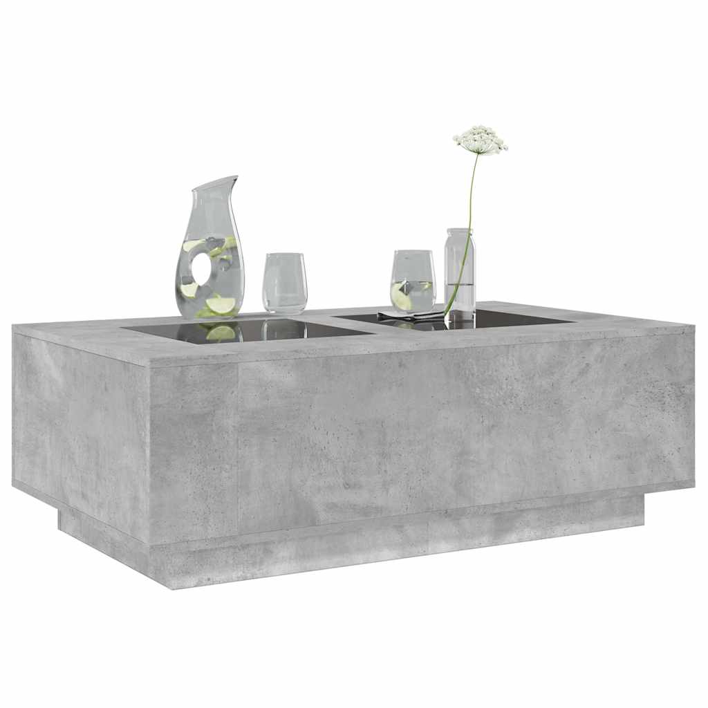 Salongbord Sofabord Betonggrå med Infinity LED 116x69x40 cm