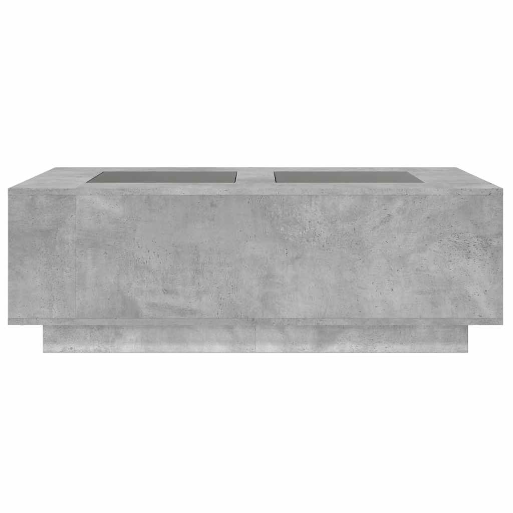 Salongbord Sofabord Betonggrå med Infinity LED 116x69x40 cm