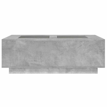 Salongbord Sofabord Betonggrå med Infinity LED 116x69x40 cm