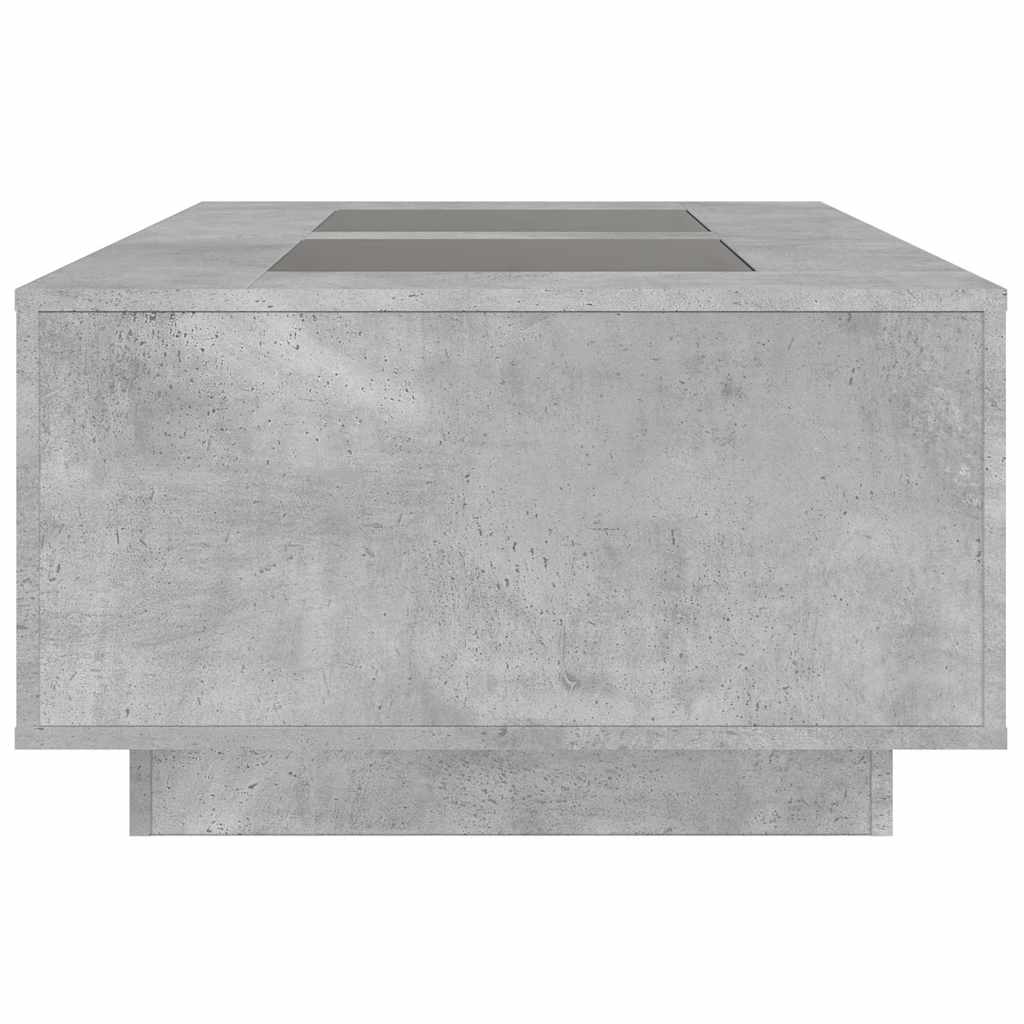 Salongbord Sofabord Betonggrå med Infinity LED 116x69x40 cm