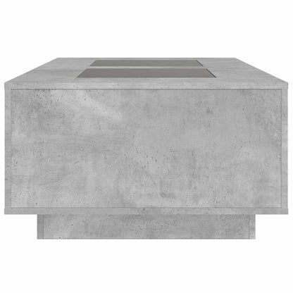 Salongbord Sofabord Betonggrå med Infinity LED 116x69x40 cm