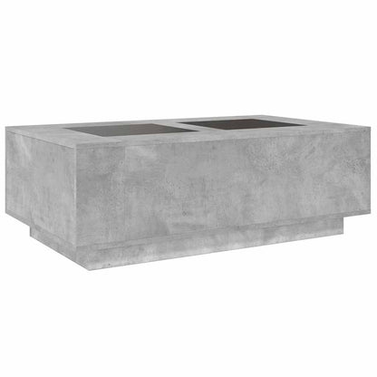 Salongbord Sofabord Betonggrå med Infinity LED 116x69x40 cm