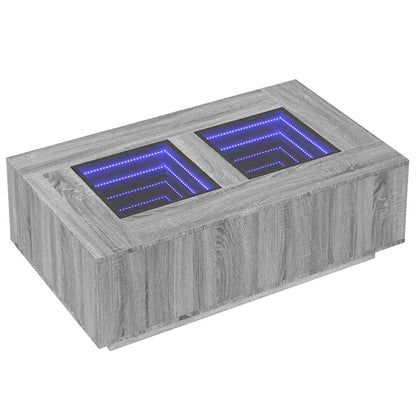 Salongbord Sofabord Sonoma Grå med Infinity LED 116x69x40 cm