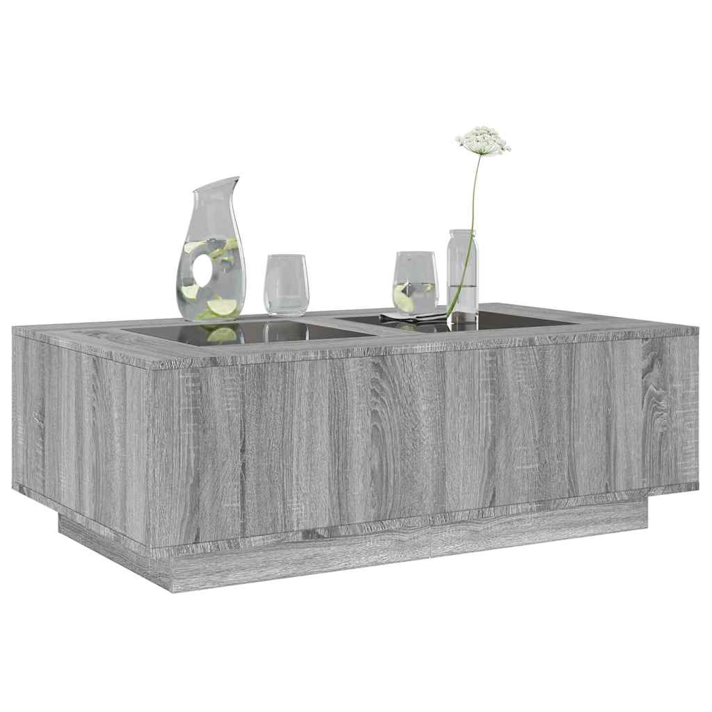 Salongbord Sofabord Sonoma Grå med Infinity LED 116x69x40 cm