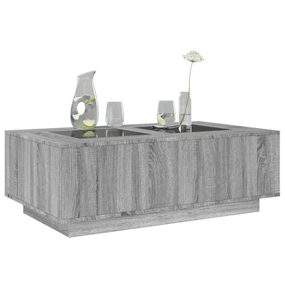 Salongbord Sofabord Sonoma Grå med Infinity LED 116x69x40 cm