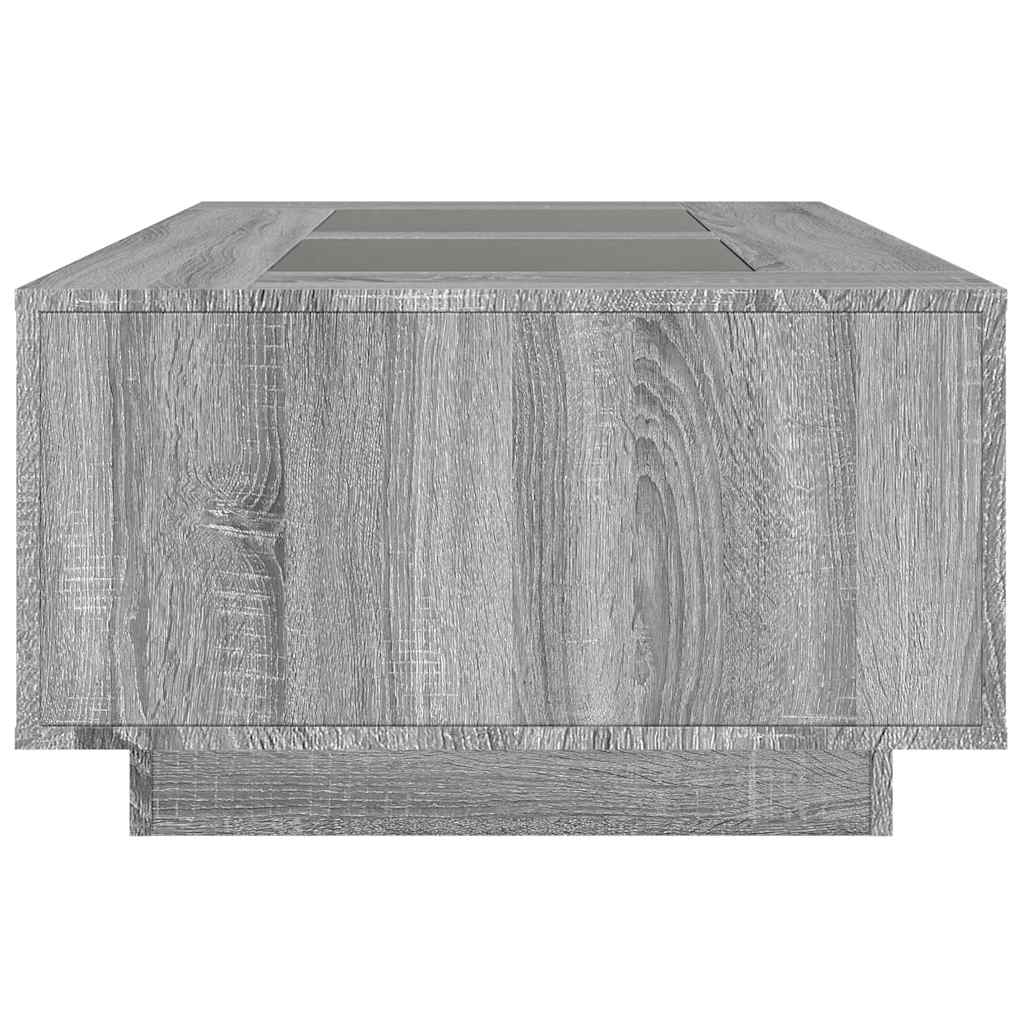 Salongbord Sofabord Sonoma Grå med Infinity LED 116x69x40 cm