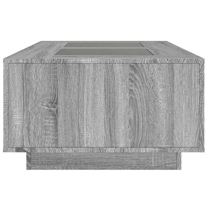 Salongbord Sofabord Sonoma Grå med Infinity LED 116x69x40 cm