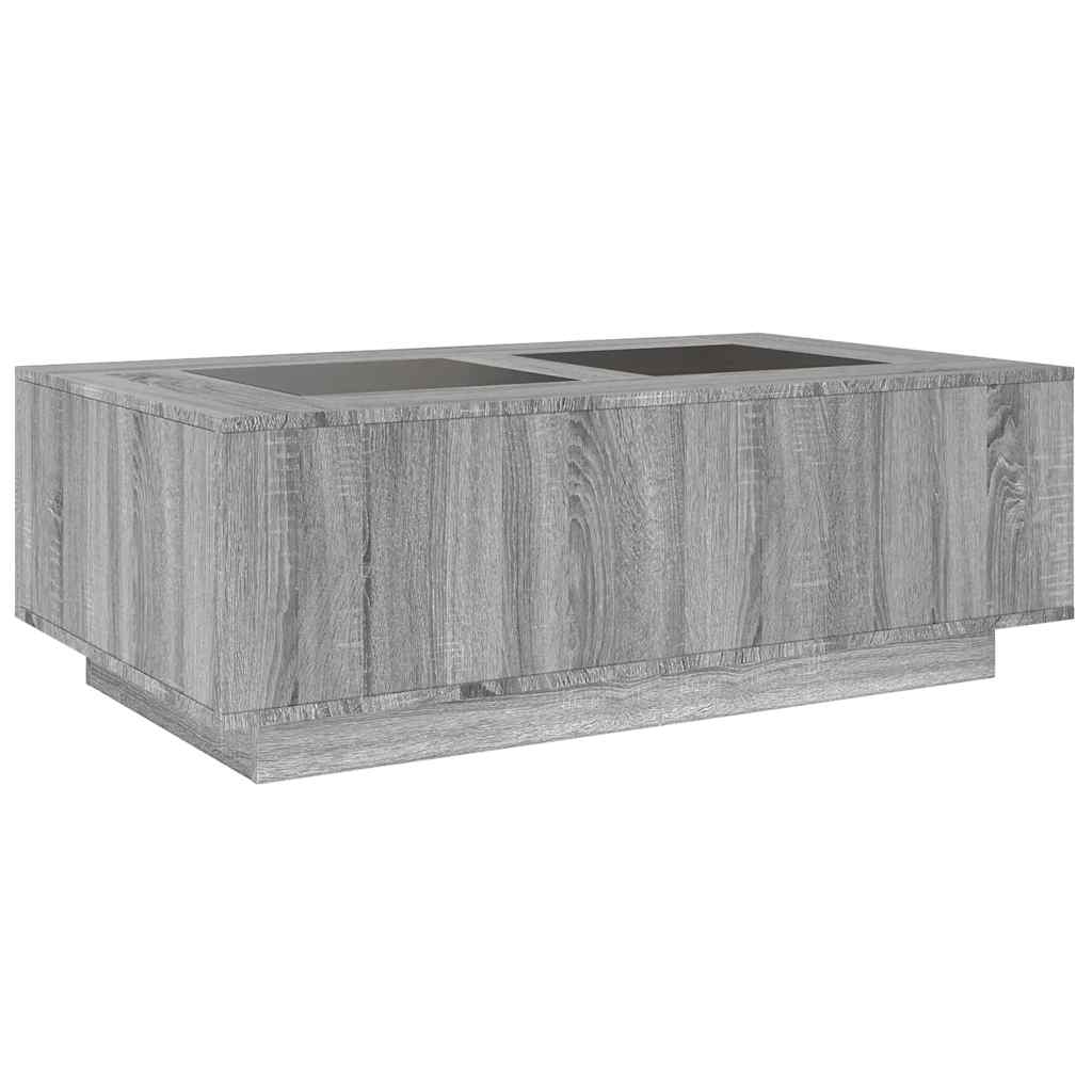 Salongbord Sofabord Sonoma Grå med Infinity LED 116x69x40 cm